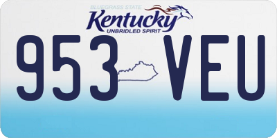 KY license plate 953VEU