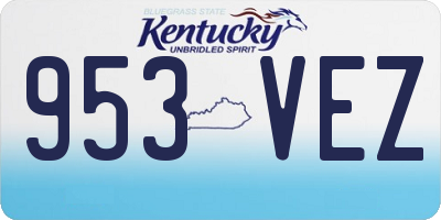 KY license plate 953VEZ