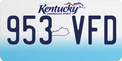 KY license plate 953VFD