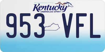 KY license plate 953VFL