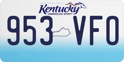 KY license plate 953VFO