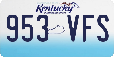 KY license plate 953VFS
