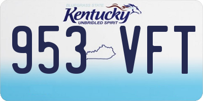 KY license plate 953VFT