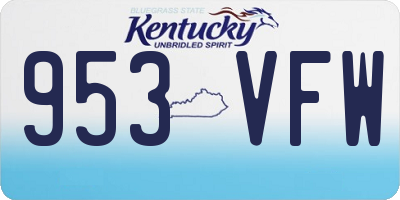 KY license plate 953VFW