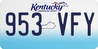 KY license plate 953VFY