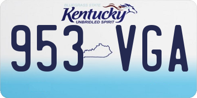 KY license plate 953VGA