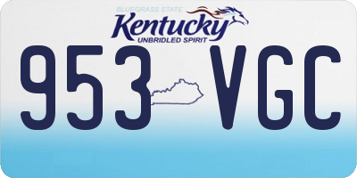 KY license plate 953VGC