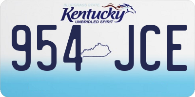 KY license plate 954JCE