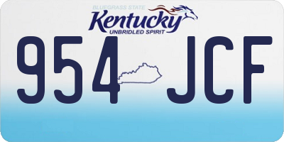 KY license plate 954JCF