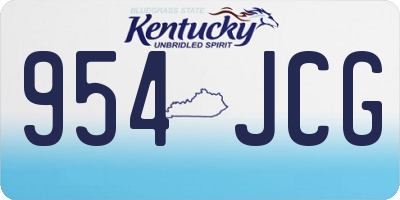 KY license plate 954JCG