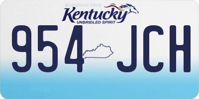 KY license plate 954JCH