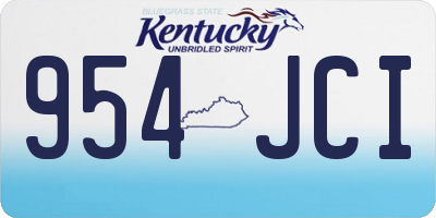 KY license plate 954JCI