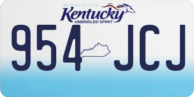 KY license plate 954JCJ