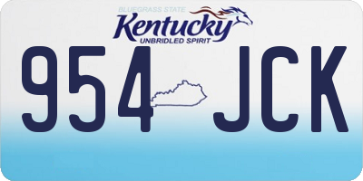 KY license plate 954JCK