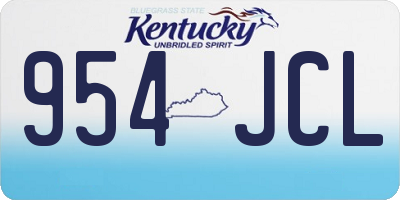 KY license plate 954JCL