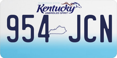 KY license plate 954JCN