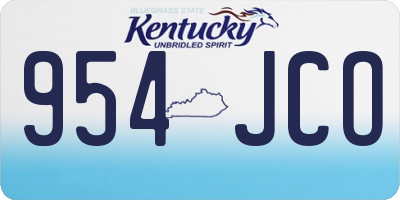 KY license plate 954JCO