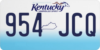 KY license plate 954JCQ