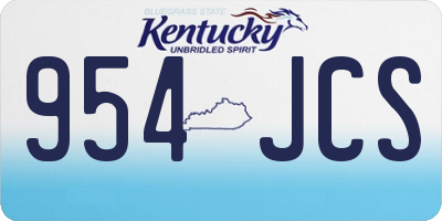 KY license plate 954JCS