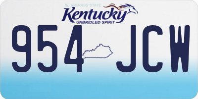 KY license plate 954JCW