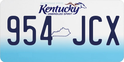 KY license plate 954JCX