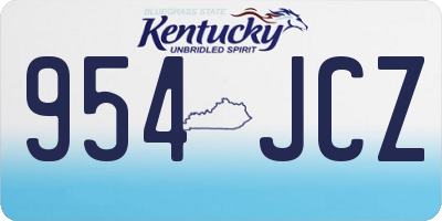 KY license plate 954JCZ