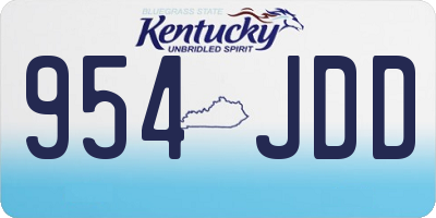 KY license plate 954JDD