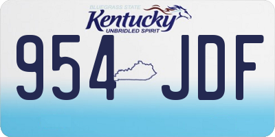 KY license plate 954JDF