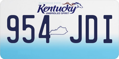 KY license plate 954JDI