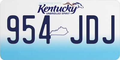 KY license plate 954JDJ