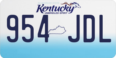 KY license plate 954JDL