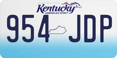 KY license plate 954JDP