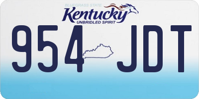 KY license plate 954JDT