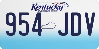 KY license plate 954JDV
