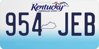 KY license plate 954JEB