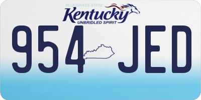 KY license plate 954JED