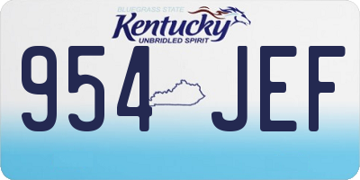 KY license plate 954JEF