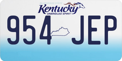 KY license plate 954JEP
