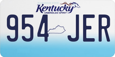 KY license plate 954JER