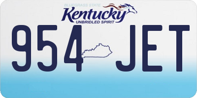 KY license plate 954JET