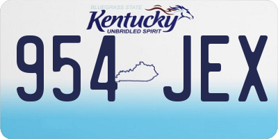 KY license plate 954JEX