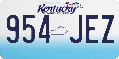 KY license plate 954JEZ