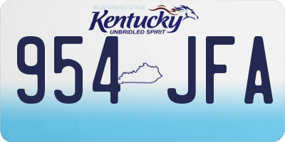 KY license plate 954JFA