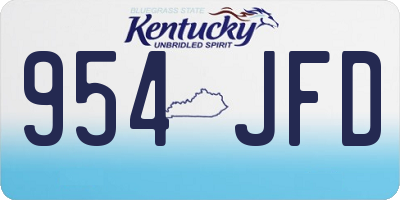 KY license plate 954JFD