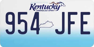 KY license plate 954JFE