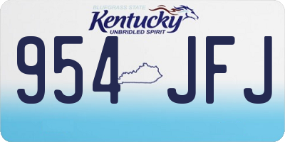 KY license plate 954JFJ