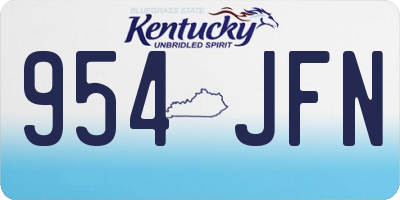 KY license plate 954JFN