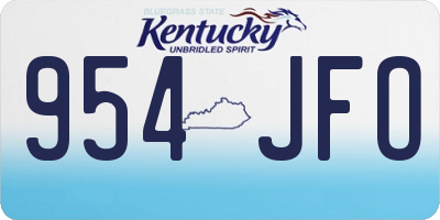 KY license plate 954JFO