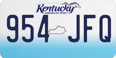 KY license plate 954JFQ