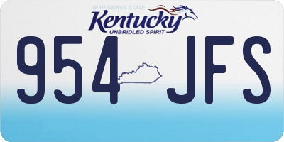 KY license plate 954JFS
